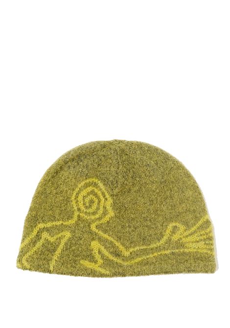 cappello moscot mohair mixed knit beanie uomo giallo HIKING PATROL | AW25303YELLOW